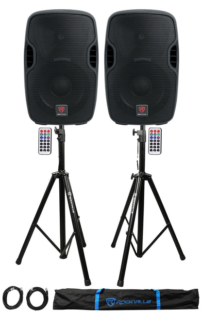BPA10 10" Speakers 2-Pack + Stands & XLR Cables Bundle