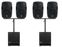 BPA10 10" Powered Speaker 4-Pack + RBG12S 12" Subwoofer 2-Pack Bundle