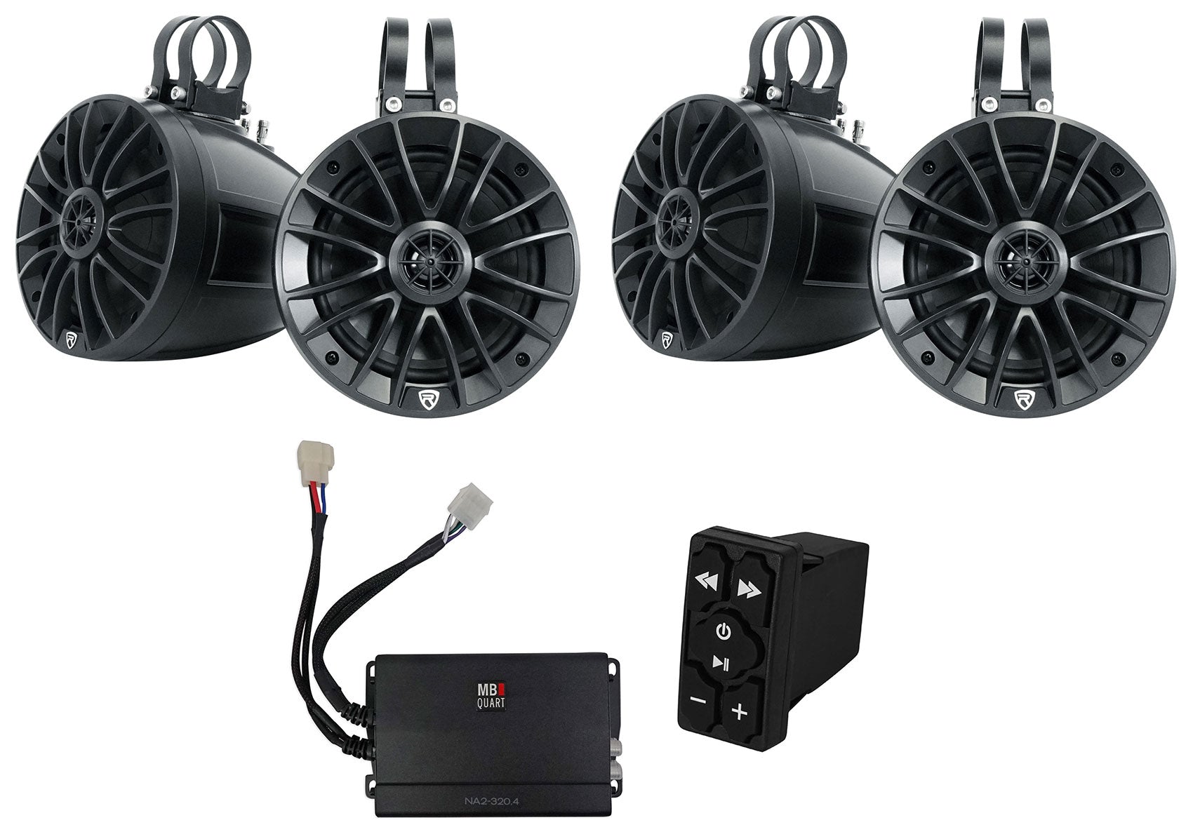 UT65B Black 6.5" 2-Pack + NA2-320.4 Amplifier Bundle