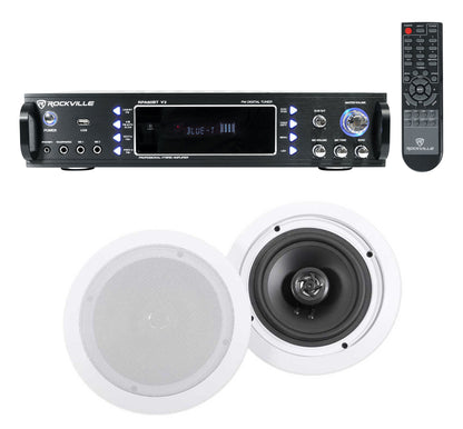 RPA60BT + HC655 White Ceiling Speakers Bundle