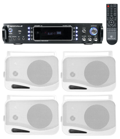 HP4S-8 White 4-Pack + RPA60BT Receiver Bundle