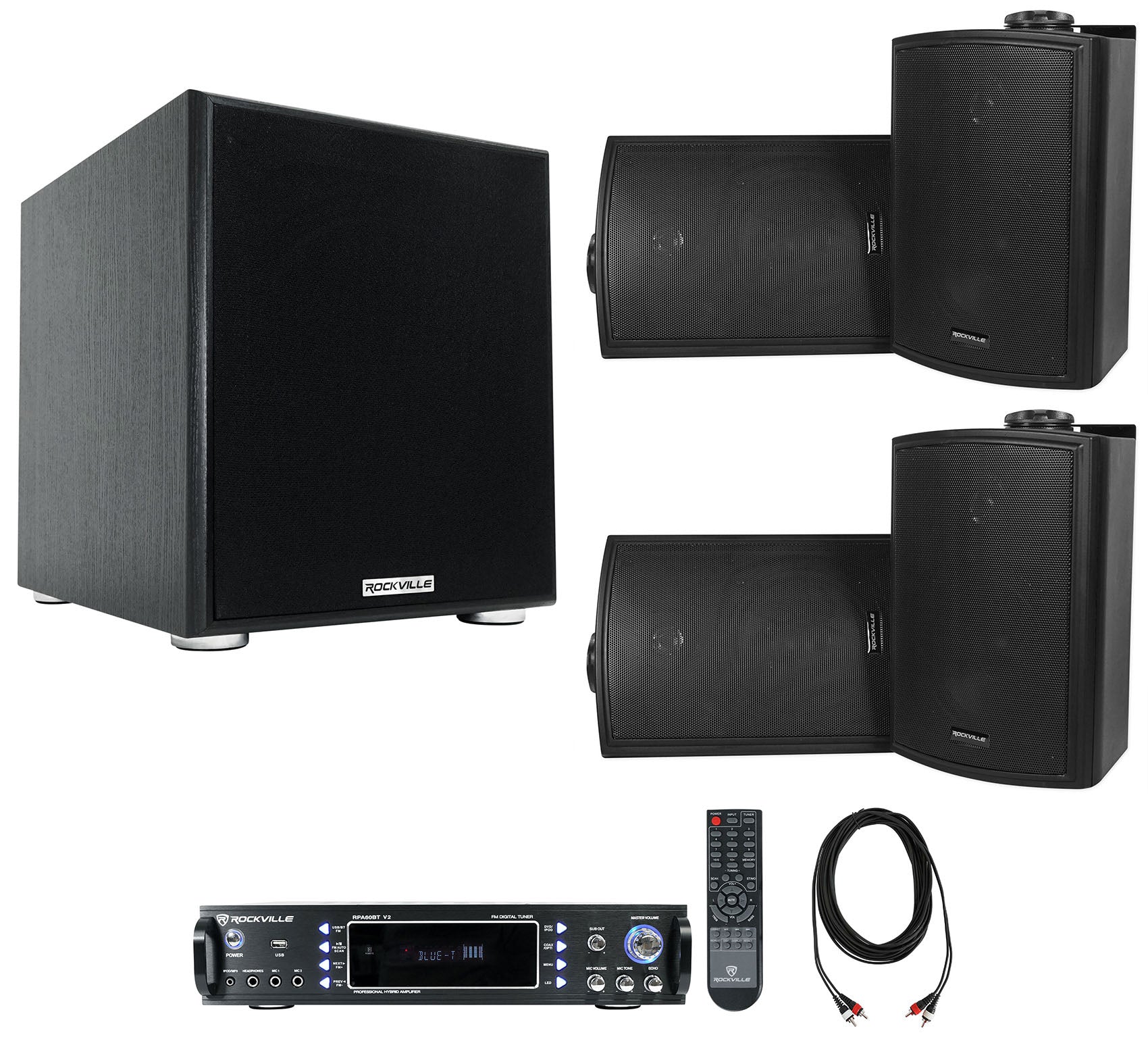 HP5S-8 Black 4-Pack + Rock Shaker 10 Sub Bundle