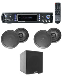 RPA60BT 4-Pack + HC655 Black Speakers + Rock Shaker 8 Bundle