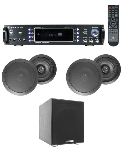 RPA60BT 4-Pack + HC655 Black Speakers + Rock Shaker 8 Bundle