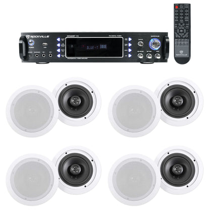 RPA60BT 8-Pack + HC655-16 White Ceiling Speakers Bundle