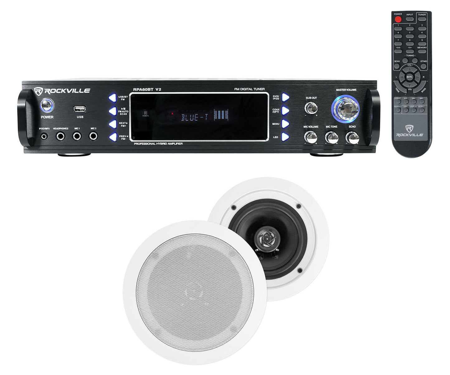 RPA60BT 2-Pack + HC55 White In‑Ceiling Speakers Bundle