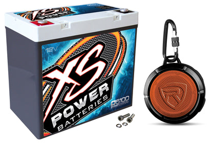XS Power D5100 3100 Amp AGM Power Cell Car Audio Battery + Bluetooth Speaker