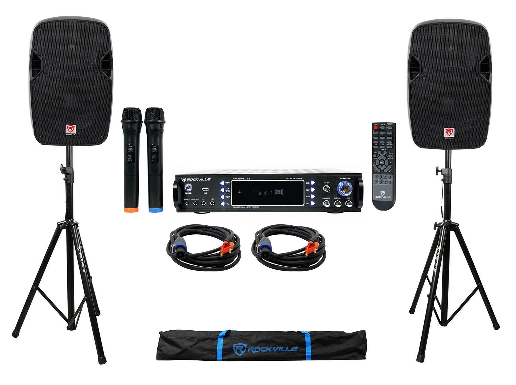 SPGN124 2-Pack + RPA70WBT Karaoke Amplifier Bundle
