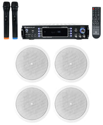 RPA70WBT Receiver + Control 26C 6.5" Speakers 2-Pair + Wireless Mics Bundle