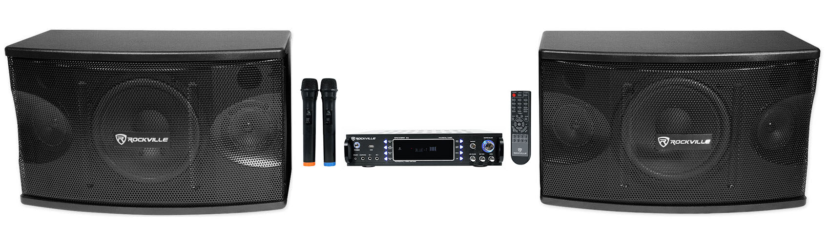 RPA70WBT V2 Karaoke Amplifier/Mixer + KPS80 8" Karaoke Speakers 2-Pack Bundle