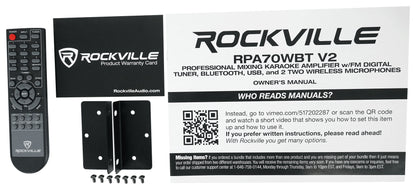 RPA70WBT Receiver + Control 26C 6.5" Speakers 2-Pair + Wireless Mics Bundle