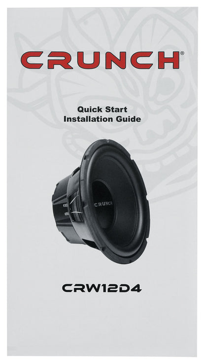 (2) Crunch CRW12D4 12" 800 Watt Car Audio Subwoofers+Vented Sub Box Enclosure