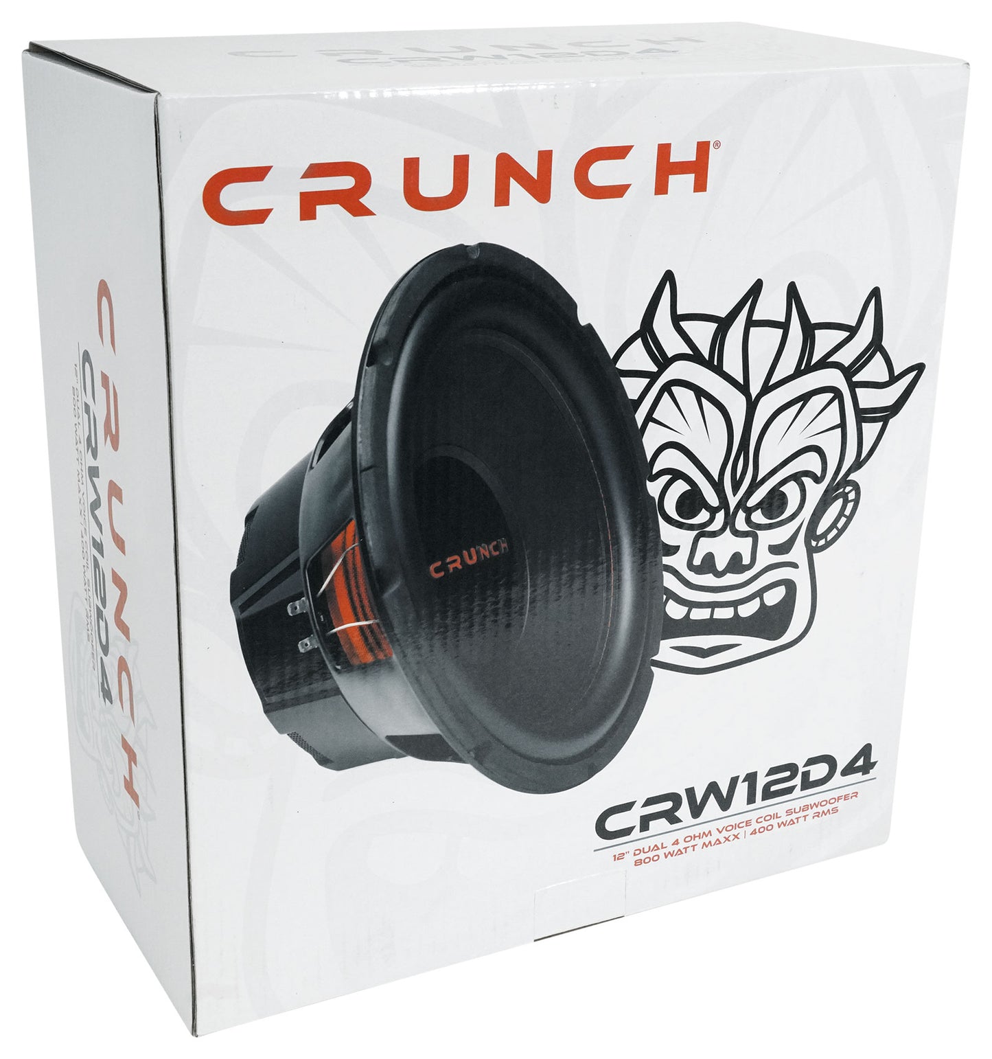 (2) Crunch CRW12D4 12" 800 Watt Car Audio Subwoofers+Vented Sub Box Enclosure