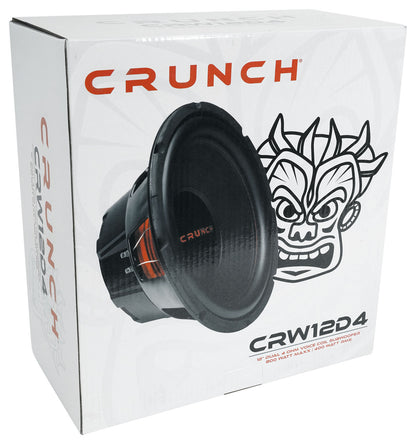 (2) Crunch CRW12D4 12" 800 Watt Car Audio Subwoofers+Vented Sub Box Enclosure