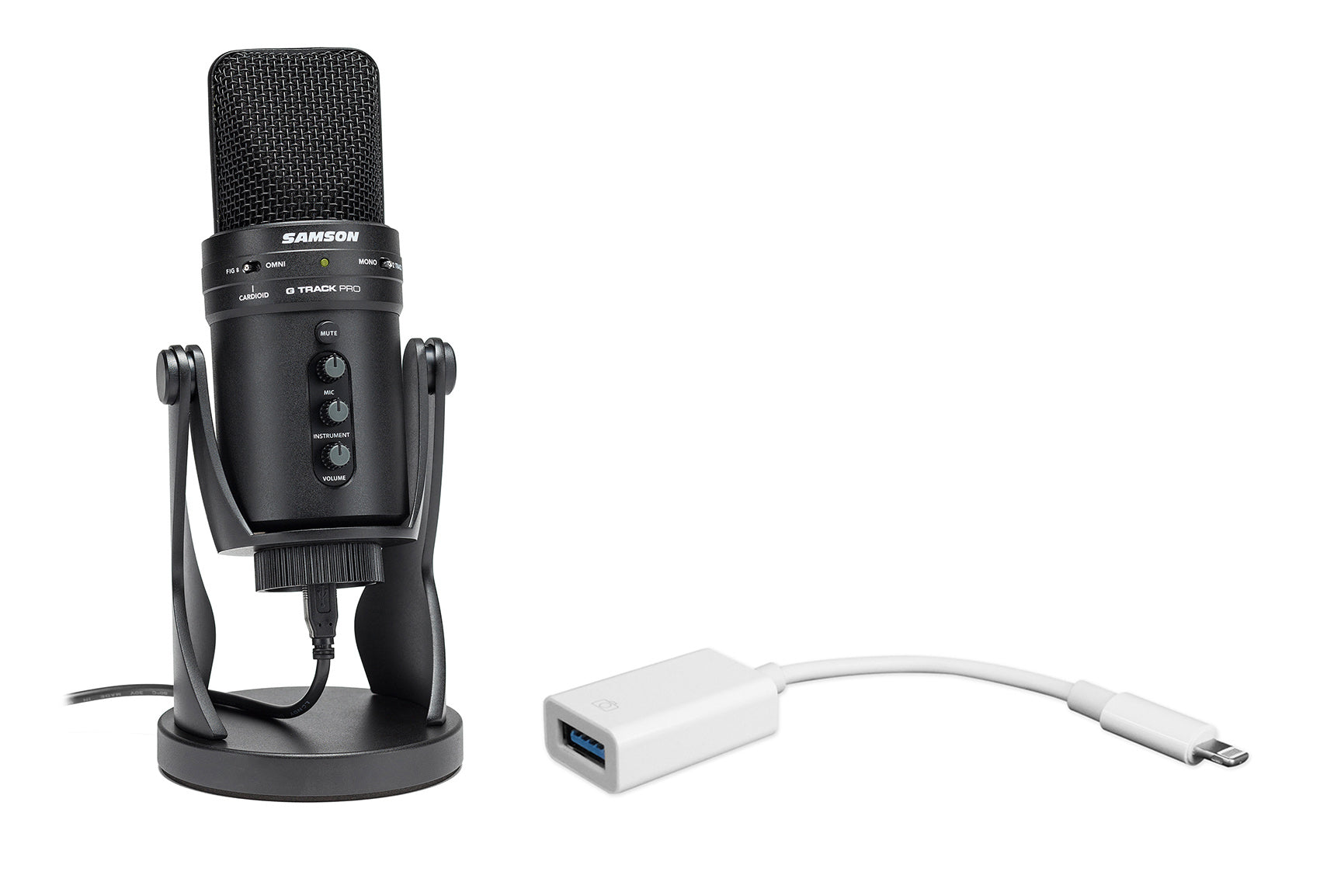 SAMSON G-Track Pro Studio USB Recording Condenser Microphone+iPhone/iPad Cable