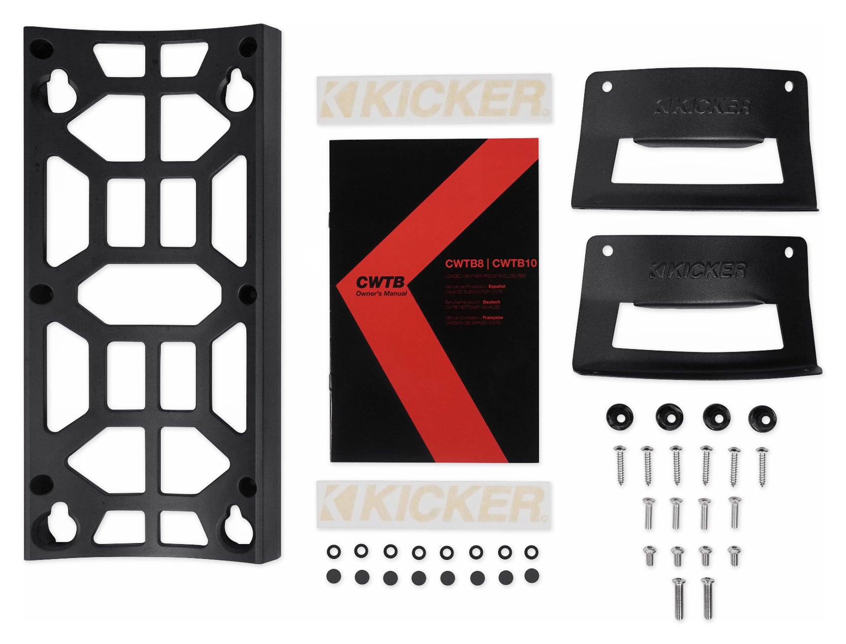 KICKER 46CWTB104 TB 10" 800w Marine Loaded Subwoofer Enclosure+Amplifier+Amp Kit