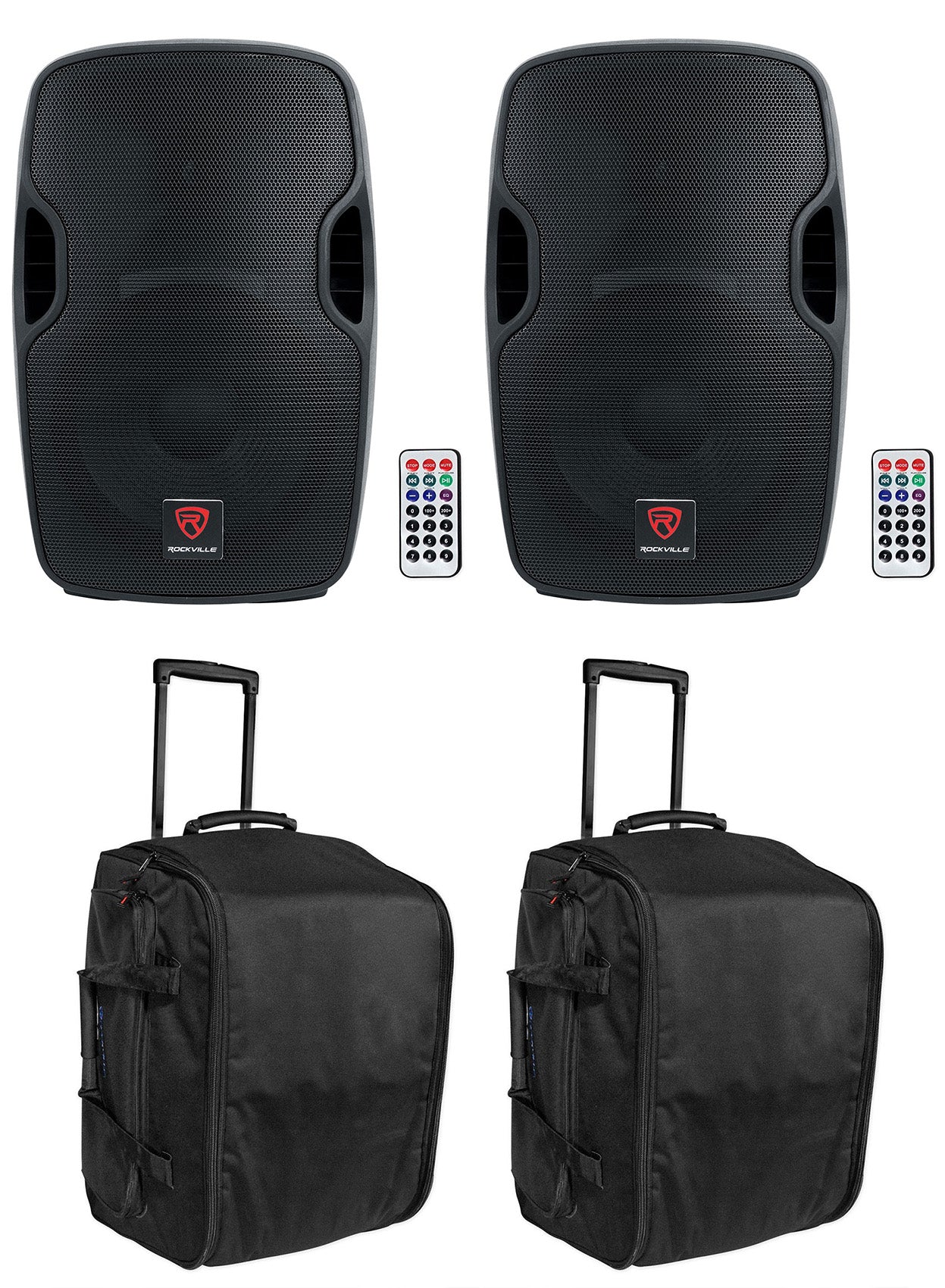 BPA12 12" Speakers 2-Pack + Rolling Travel Bags Bundle