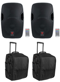 BPA12 12" Speakers 2-Pack + Rolling Travel Bags Bundle