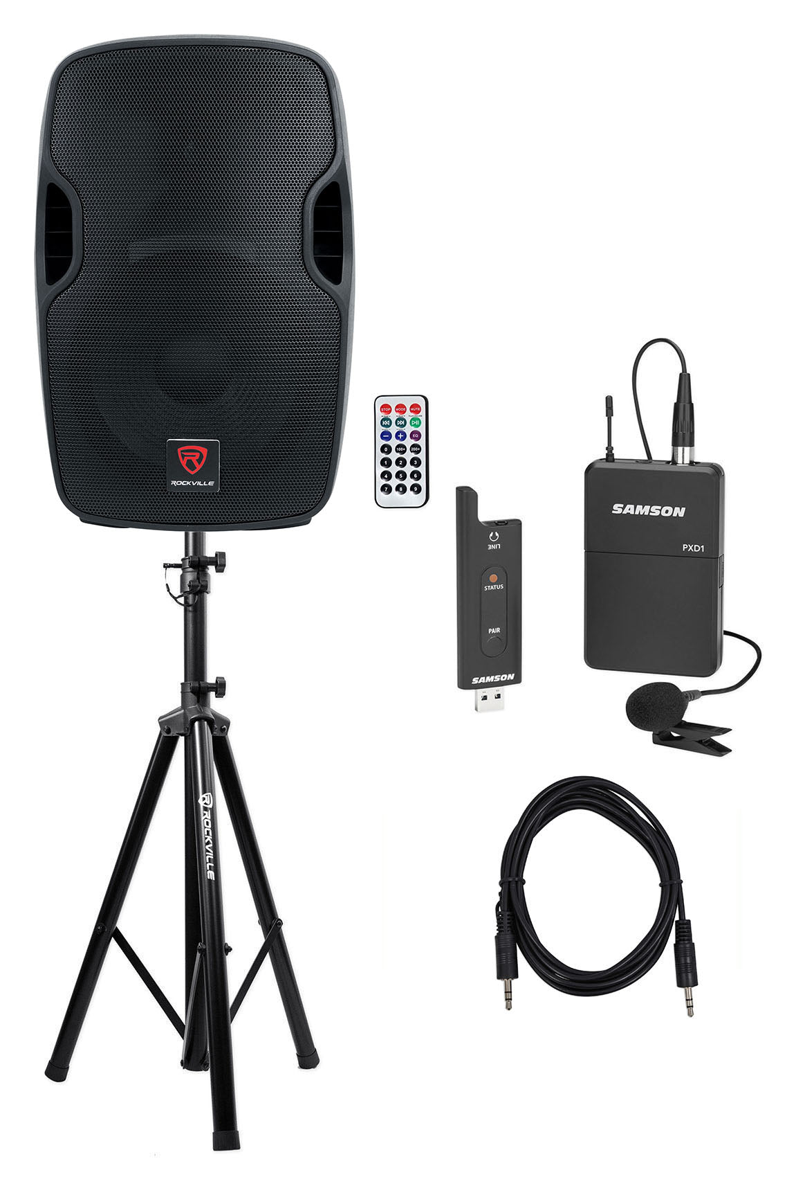 BPA12 12" Speaker + Samson XPD2 Lavalier Mic Bundle