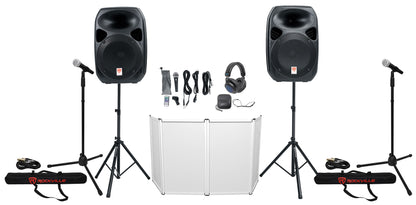RPG122K Dual 12" PA System + DJ Event Facade Bundle