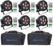 Battery Par 61 6-Pack + RLB80 Lighting Bag Bundle