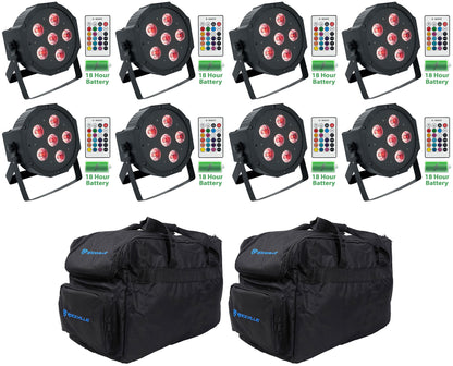 Battery Par 61 8-Pack + RLB30 Lighting Bag Bundle