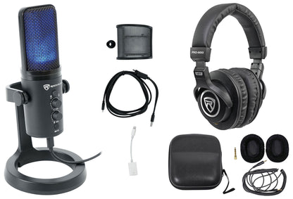 ROCK-STREAM PRO Mic + PRO-M50 Studio Headphones Bundle