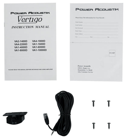 Power Acoustik VA1-10000D 10,000w Mono Class D Car 1-Ohm Car Amplifier+Amp Kit