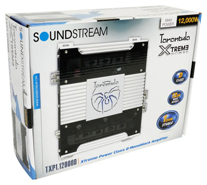 Soundstream TXP1.12000D 12,000 Watt Mono 1-Ohm Car Stereo Amplifier+Amp Kit