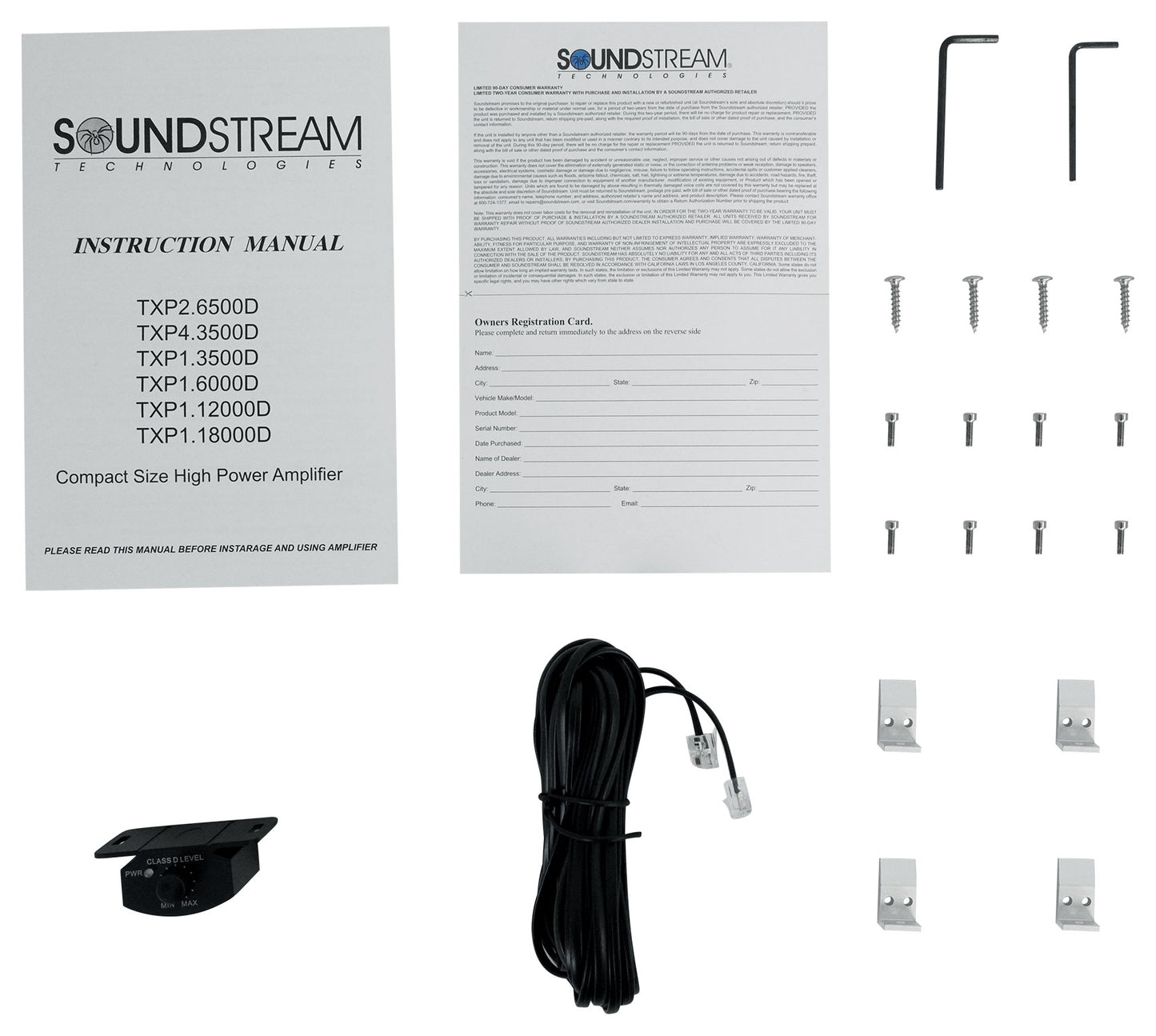 Soundstream TXP1.3500D 3500 Watt Mono 1-Ohm Car Stereo Amplifier+Amp Kit