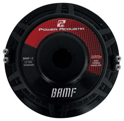 2) Power Acoustik BAMF-122 12" 3500w DVC Car Subwoofers+Sealed Sub Box Enclosure