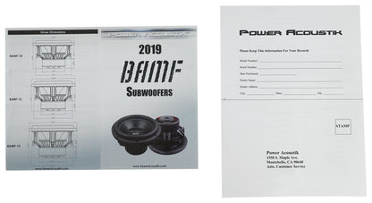2) Power Acoustik BAMF-122 12" 3500w DVC Car Subwoofers+Sealed Sub Box Enclosure
