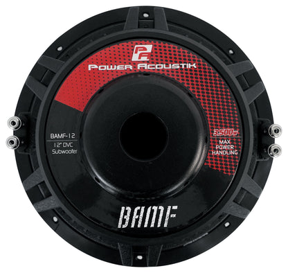 Power Acoustik BAMF-124 12" 3500w Car Audio Subwoofer+Sealed Sub Box Enclosure