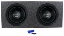 2) Power Acoustik BAMF-122 12" 3500w DVC Car Subwoofers+Sealed Sub Box Enclosure