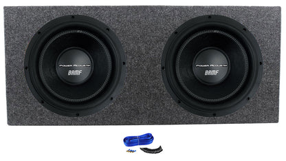 2) Power Acoustik BAMF-122 12" 3500w DVC Car Subwoofers+Sealed Sub Box Enclosure