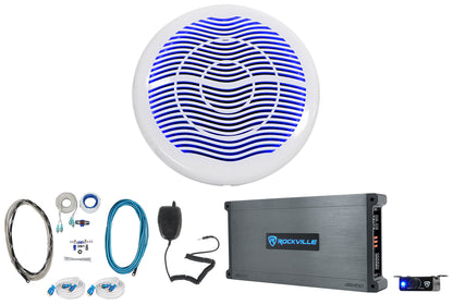 MS10LW White Subwoofer + DBM50 Marine Amplifier Bundle