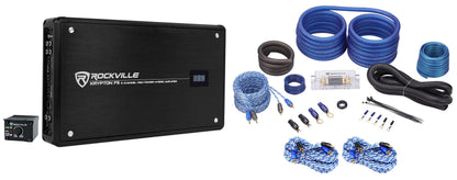 KRYPTON F5 5‑Channel Amplifier + 2‑Gauge Amp Kit + (2) 17' RCA Cables Bundle