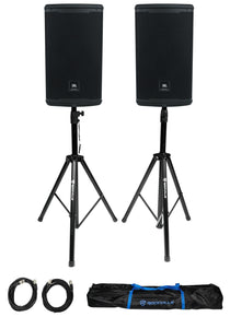 (2) JBL EON710 10" 1300w Powered Active DJ PA Speakers w/Bluetooth/DSP+Stands