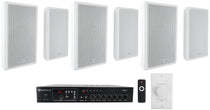 RCS80-1 60W Amplifier + RockSlim 70W White Speakers 6-Pack + VOL70100 White Bundle