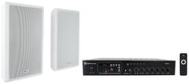 RCS80-1 60W Amplifier + RockSlim 70W White Wall Speakers 2-Pack Bundle