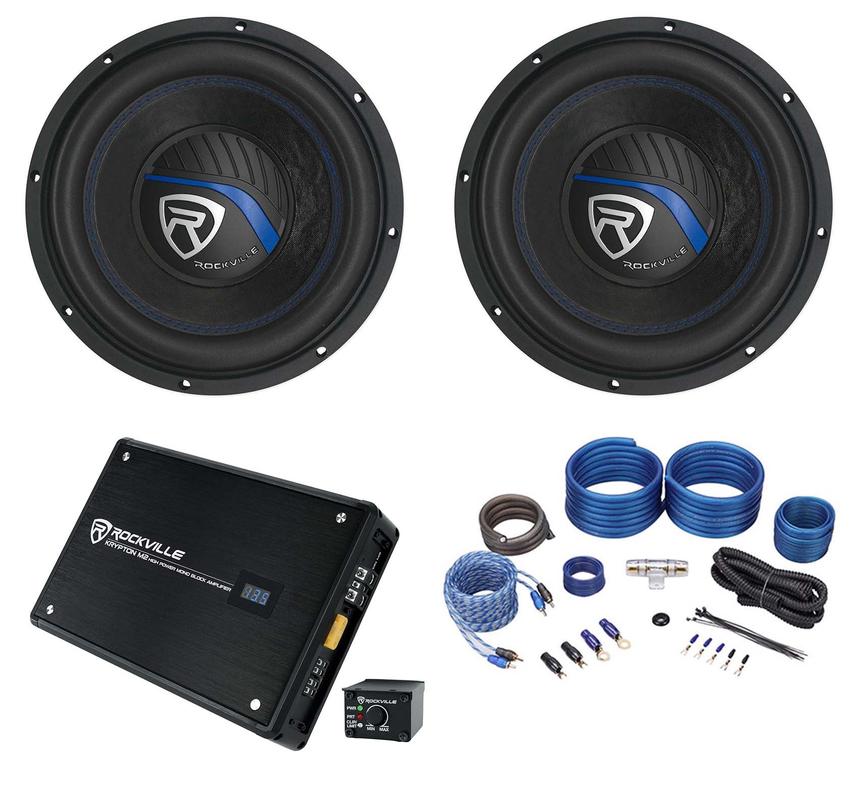 W12K5 12" Subwoofers 2-Pack + KRYPTON-M2 Amplifier Bundle
