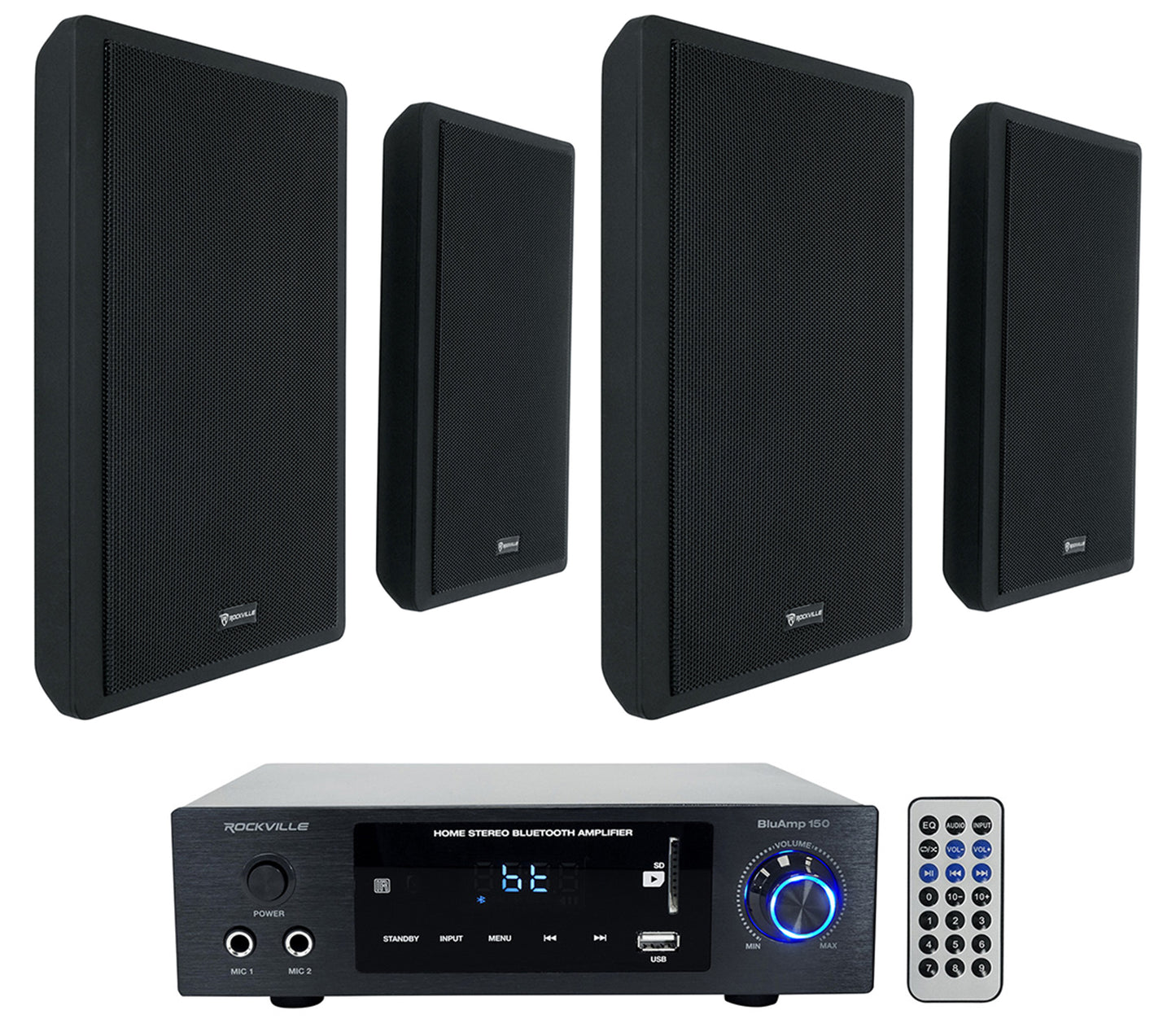 BLUAMP 150 + RockSlim Black 4-Pack Bundle