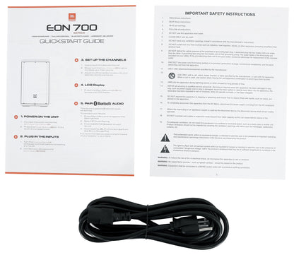 (2) JBL EON710 10" 1300w Powered Active DJ PA Speakers w/Bluetooth/DSP+Stands