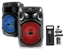 2 Technical Pro BOOMPACK8 8" Wireless Rechargeable Bluetooth Speakers+Microphone