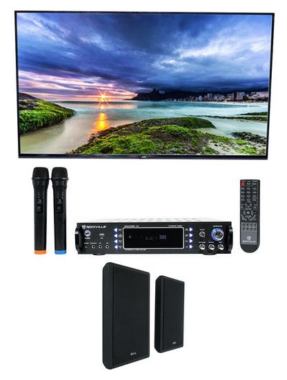 RPA70WBT V2 Karaoke Receiver + RockSlim Black 5.25" Speakers 2-Pack Bundle