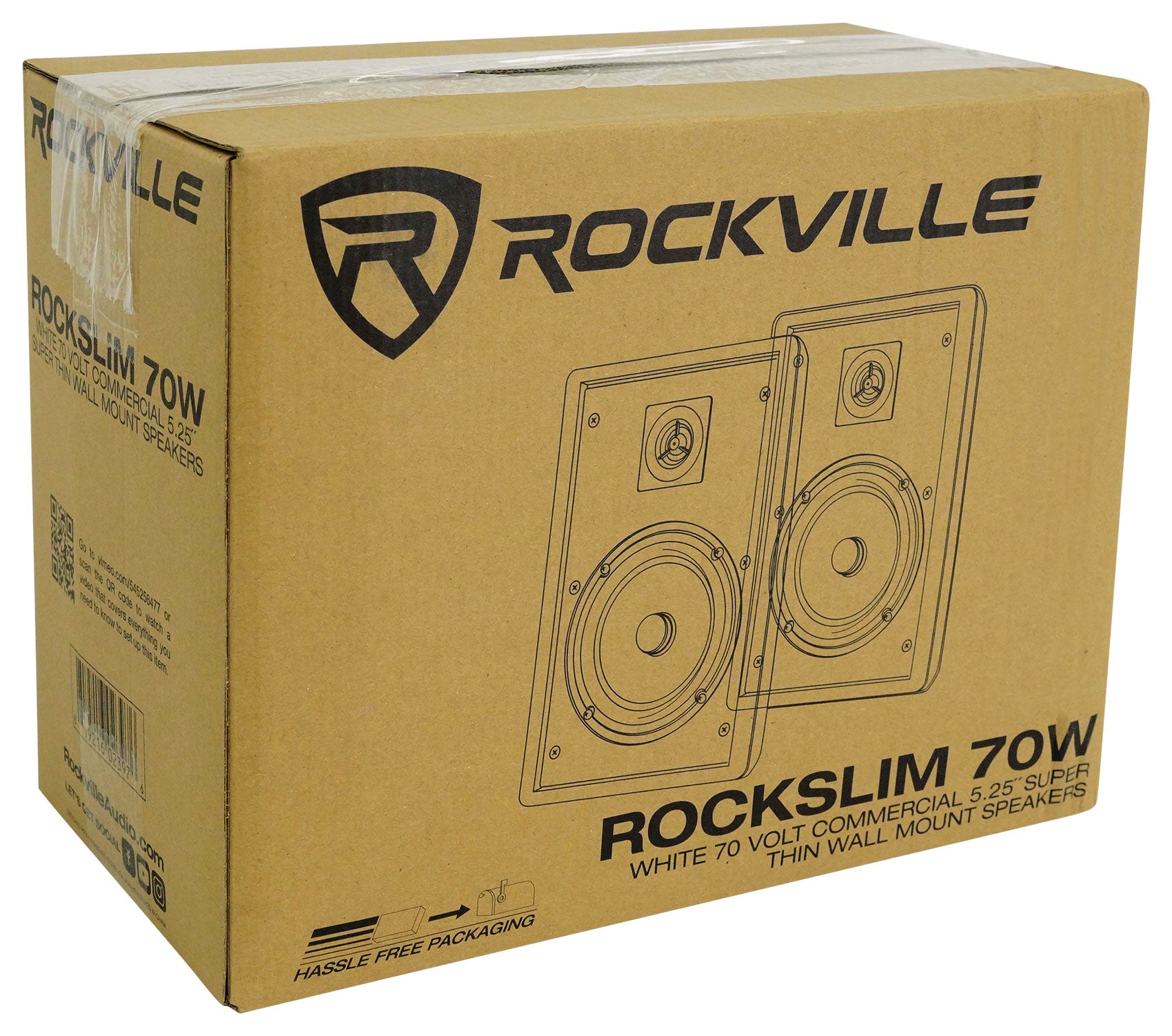 RockSlim 70W White 12-Pair + 8124 4" Ceiling 4-Pair + RCS180-6 Amp Bundle