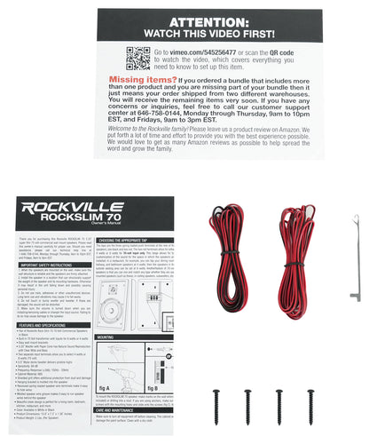 RockSlim 70W White 12-Pair + 8128 8" Ceiling 2-Pair + RCS180-6 Amp Bundle