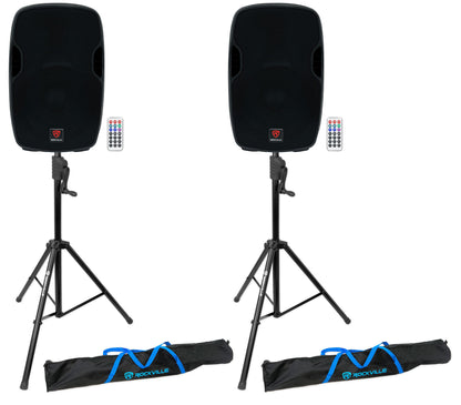 BPA15 15" Speakers 2-Pack + Crank-Up Stands Bundle