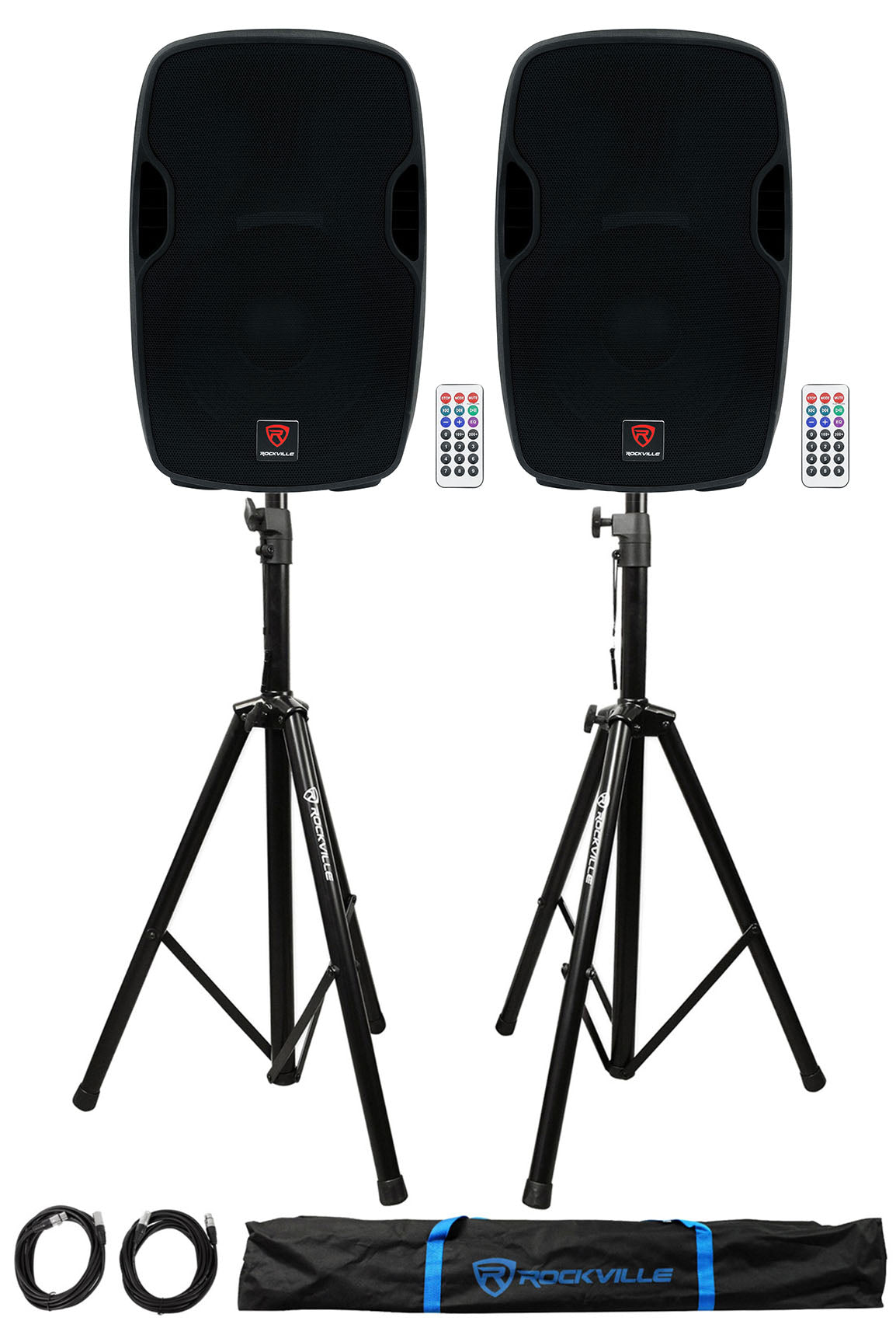 BPA15 15" Speakers 2-Pack + Tripod Stands Bundle