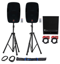 BPA15 15" Speakers 2-Pack + 15" Subwoofer, Stands, Cables Bundle